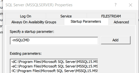 MSSQLServer Properties