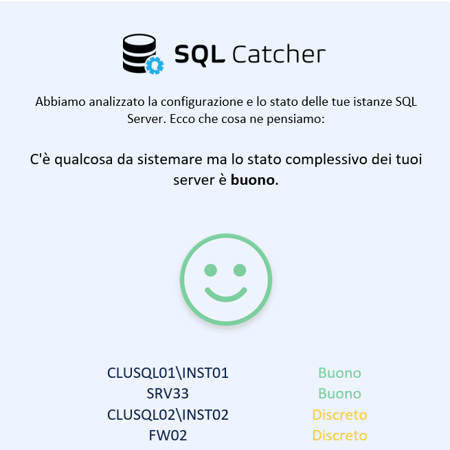 I controlli di SQL Catcher: database