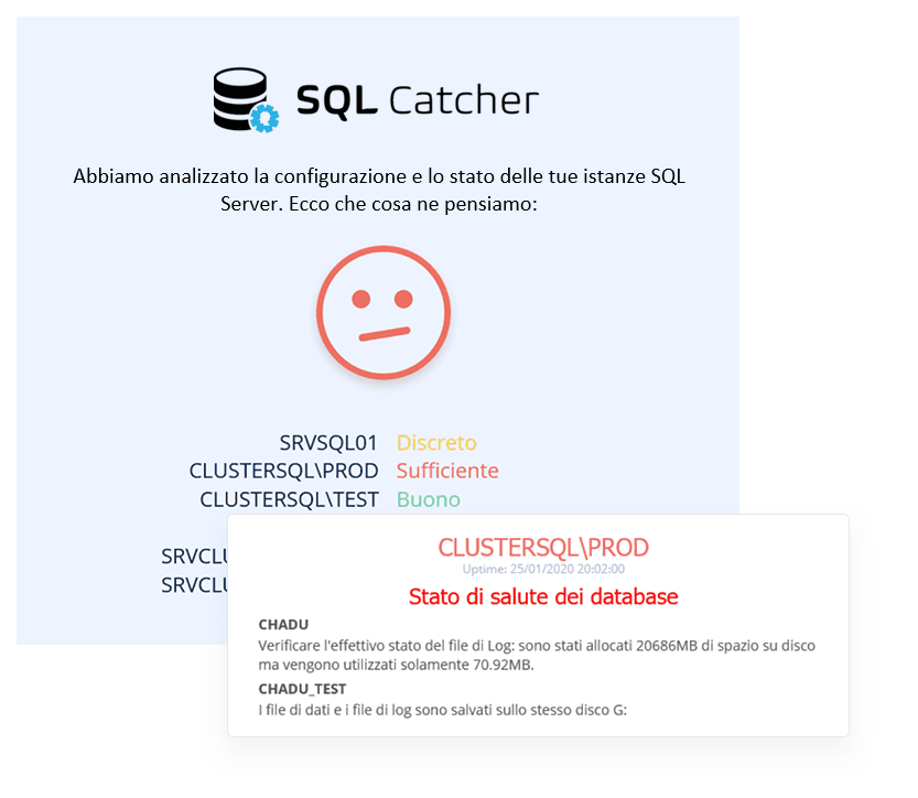 I controlli di SQL Catcher: attività schedulate