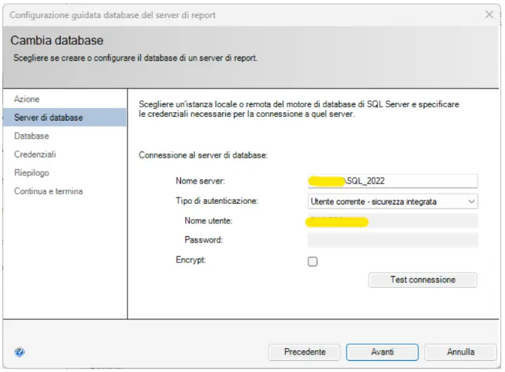 SSRS nuovo db