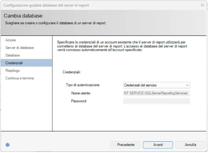 SSRS cambia database