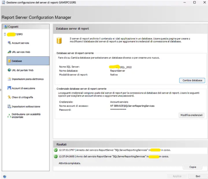 SSRS installazione