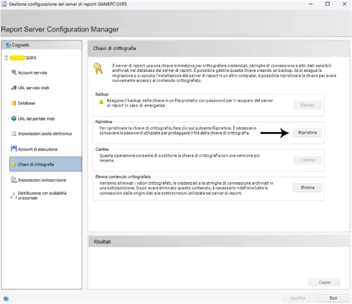 Reporting Service Configuration Manager